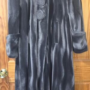 Broadway Vintage Collection Long Womens Coat Dark Silver ONE SIZE Jacket